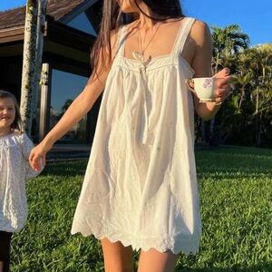 Women's White Summer Nightgown Mini Dress | Size M